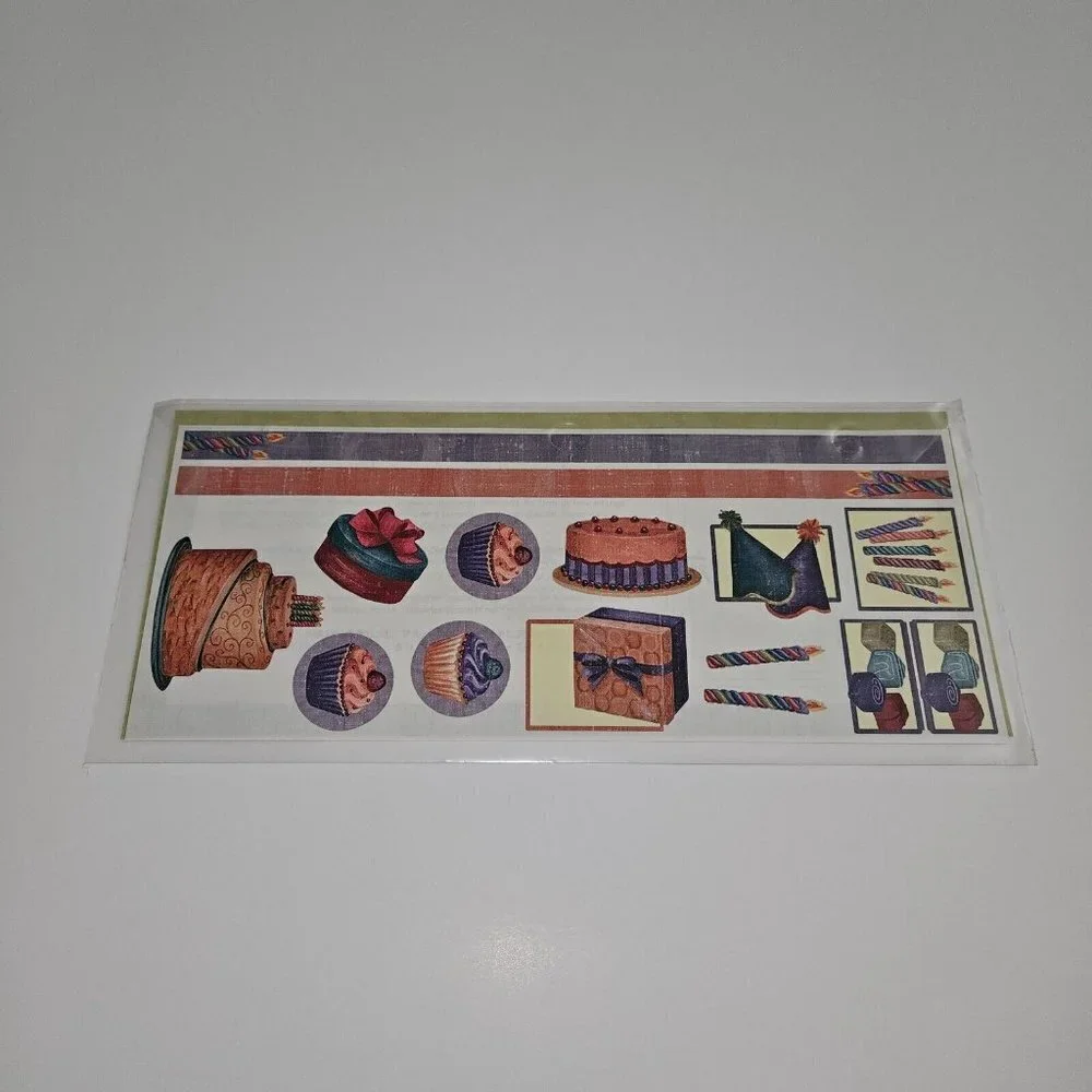 NEW Creative Memories Jumbo Great Lengths 1 Sticker Sheet Cottage Birthday